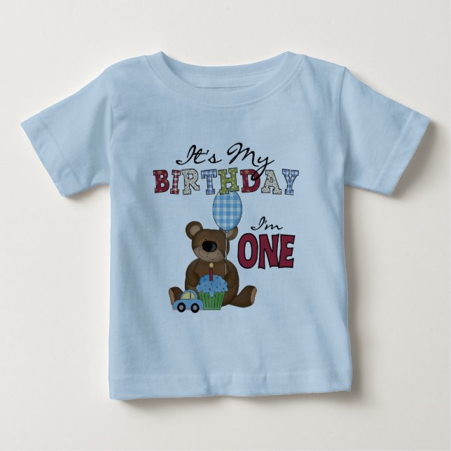 Boy Bear 1:a födelsedag Tshirts och Gifts (Framsida)