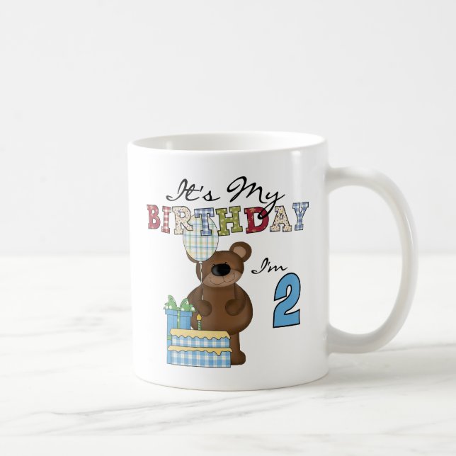 Boy Bear 2:a födelsedagen T-shirts och presenter Kaffemugg (Höger)