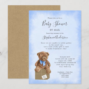 Boy Bear Baby Shower by Mail Inbjudningar
