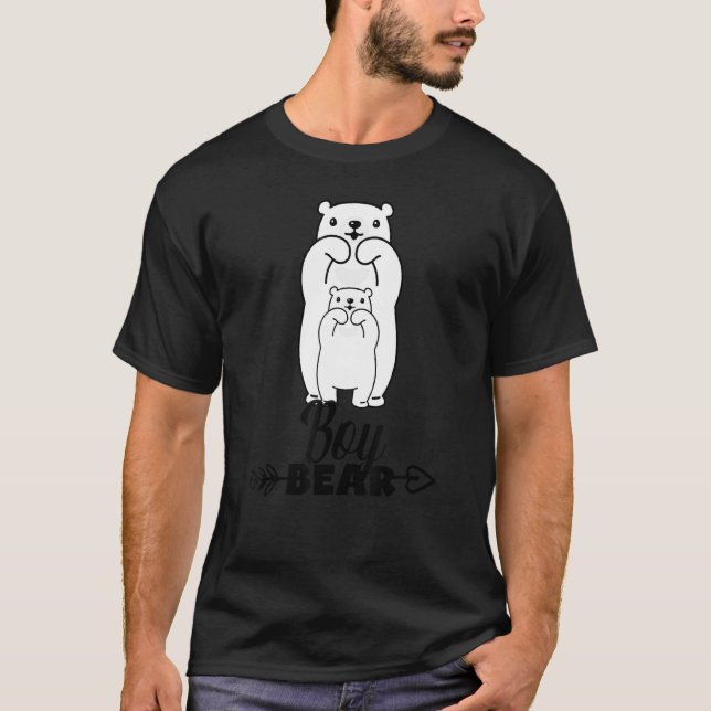 Boy Bear Kärlek Bear Mors dag Fars dag T Shirt (Framsida)
