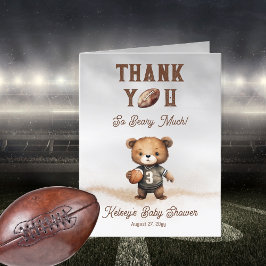Boy Bearly Wait American Football Baby Shower Tack Kort