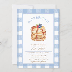 Boy Berries Pancake Baby Shower Brunch Inbjudningar