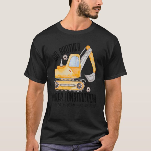 Boy Big Brother Under Construction Estimated Date  T Shirt (Framsida)