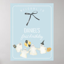 Boy Birthday Ghost och Black Bow Baby Shower