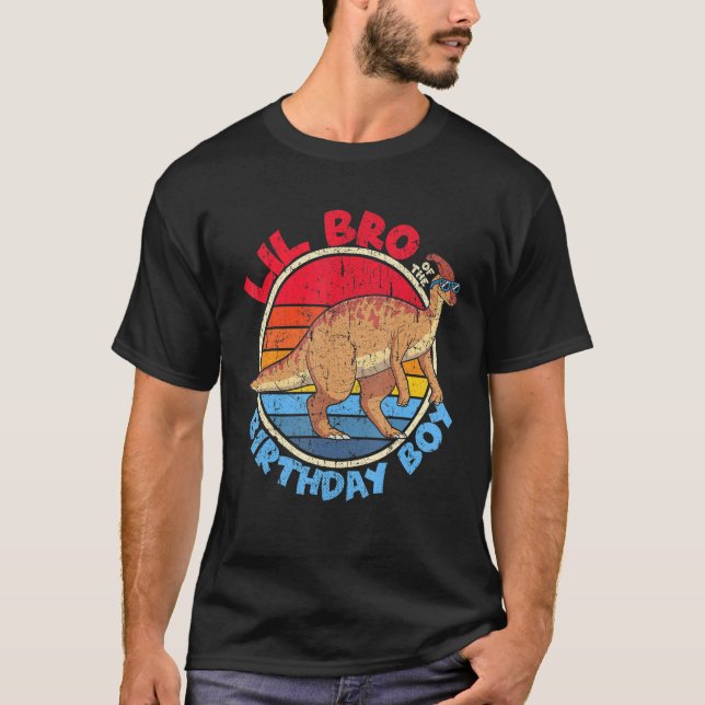 Boy Birthday I Lil Bro I Parasaurolophus I Familj T Shirt (Framsida)