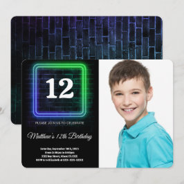 Boy Birthday Photo Inbjudningar