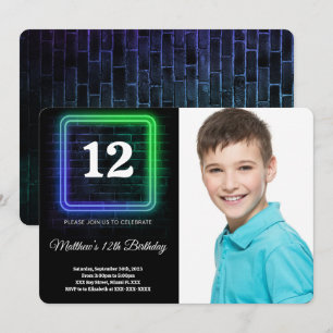 Boy Birthday Photo Inbjudningar