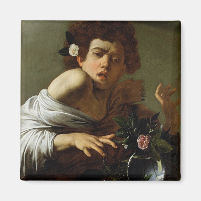 Boy Bitten by a Lizard, c.1595-1600 (olja på canva Magnet (Framsidan)