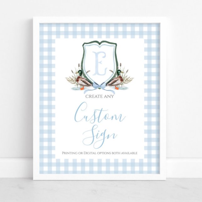 Boy Blue Anka Baby Shower Anpassningsbar Sign Poster (Skapare uppladdad)