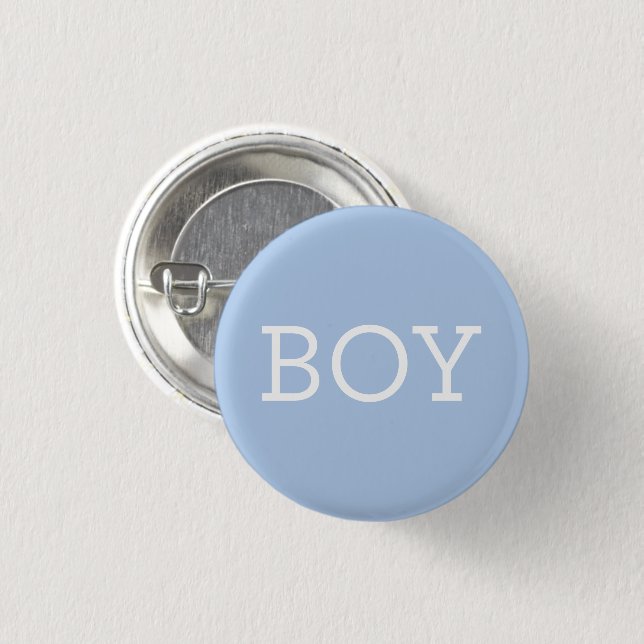 Boy Blue Baby Gender Reveal Party Knapp (Framsida & baksida)