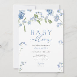 Boy Blue Baby i Bloom Baby Shower-inbjudan Inbjudningar