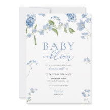 Boy Blue Baby in Bloom Baby Shower Inbjudan