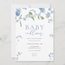 Boy Blue Baby in Bloom Baby Shower Inbjudan