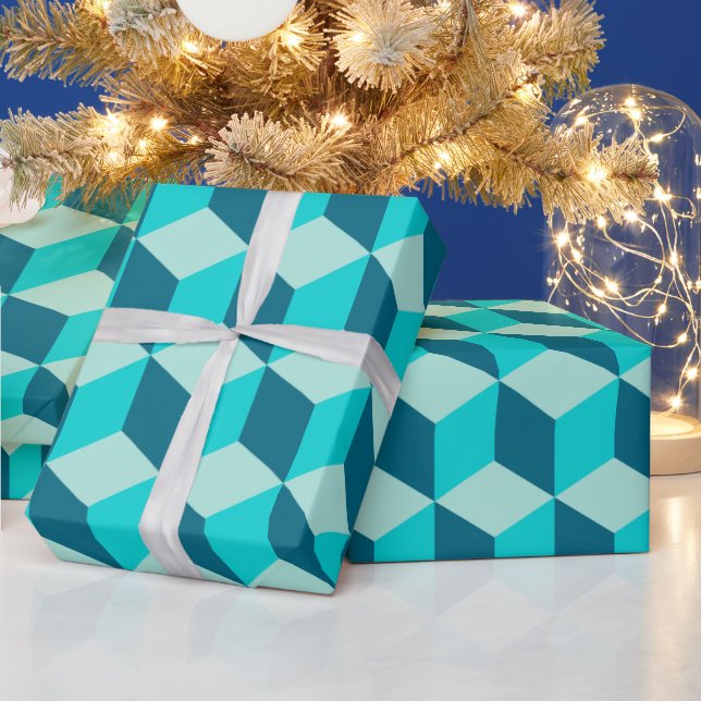 Boy Blue Byggnad Blocks Seamless Mönster Presentpapper (Helgdagar)
