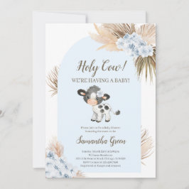 Boy Blue Heliga Cow Baby Shower-inbjudan Inbjudningar
