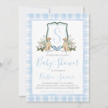 Boy Blue Hund Baby Shower Preppy Southern