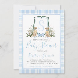 Boy Blue Hund Baby Shower Preppy Southern Inbjudningar