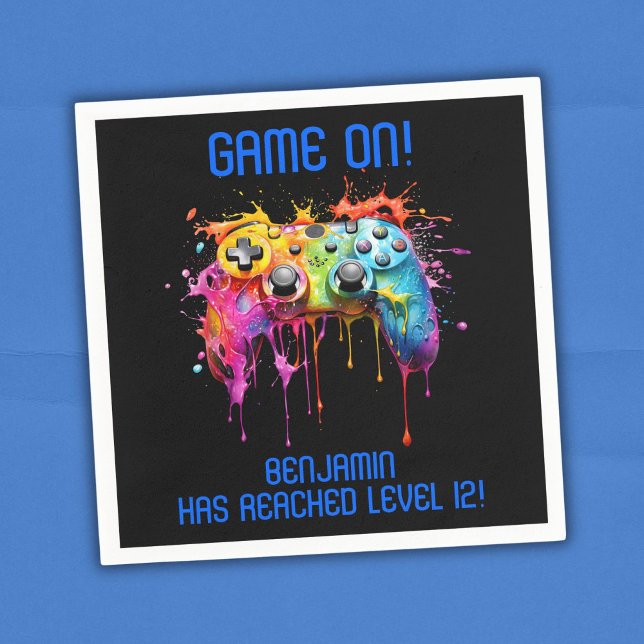 Boy Blue Level Up TV-Spel Fest Pappersservett (Skapare uppladdad)