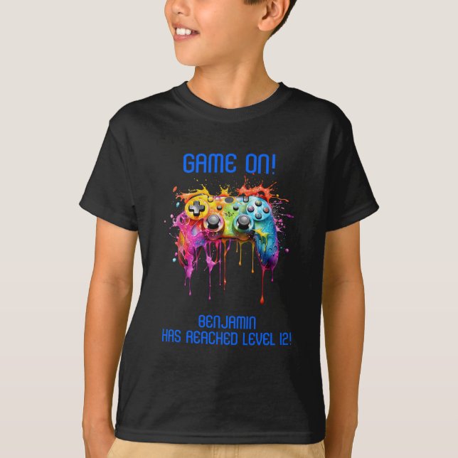 Boy Blue Level Up Video Game-fest T Shirt (Framsida)