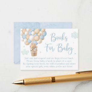 Boy Blue-Nalle Baby Shower Bok-begäran Tilläggskort
