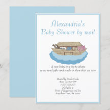Boy Blue Noah Ark Baby Shower genom e-postinbjudan