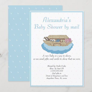 Boy Blue Noah Ark Baby Shower genom e-postinbjudan Inbjudningar