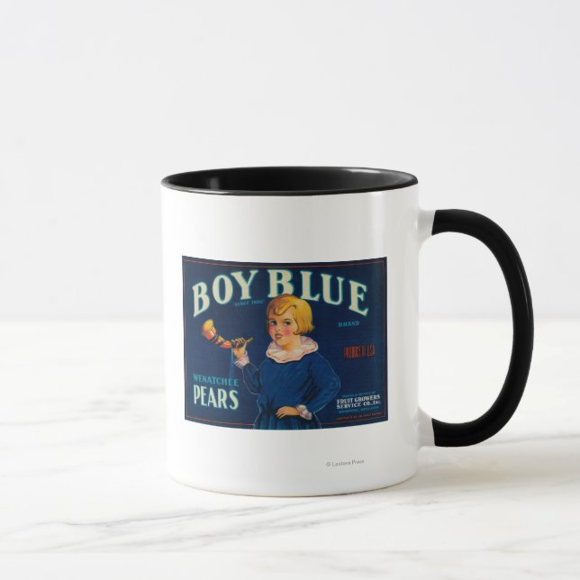 Boy Blue Pear Låda-etikett Mugg (Höger)