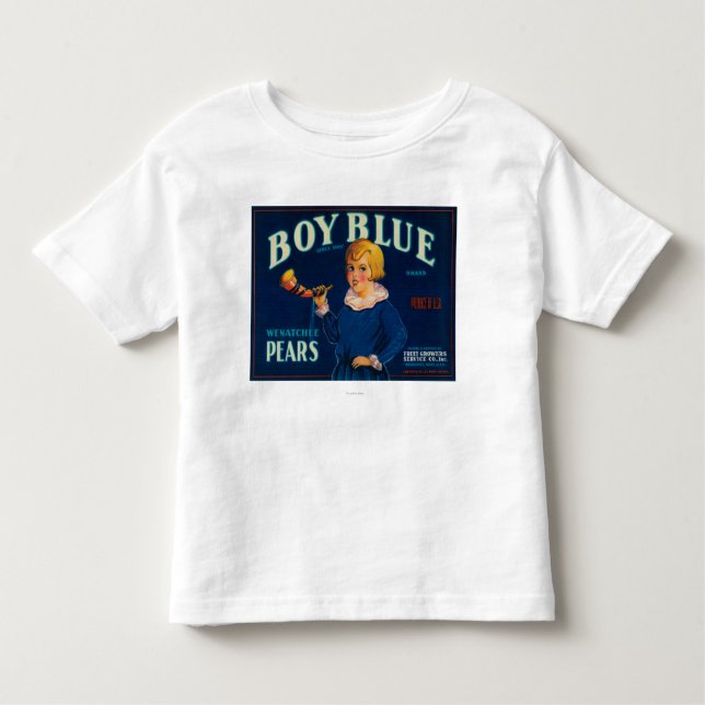 Boy Blue Pear Låda-etikett T-shirt (Framsida)