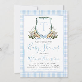 Boy Blue Pelican Baby Shower Preppy Southern Inbjudningar