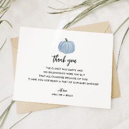Boy Blue Pumpkin Baby Shower Tack Kort