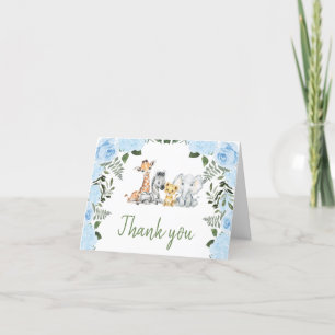 Boy Blue Ro Safari Baby Shower Tack för ditt kort
