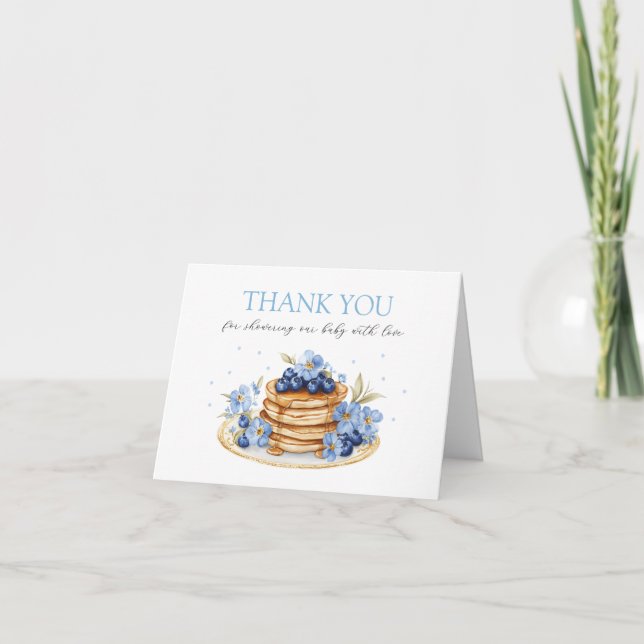 Boy Blueberry Pancake Baby Brunch Baby Shower Tack Kort (Framsida)
