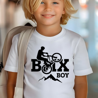 Boy BMX Tävla White and Black T Shirt