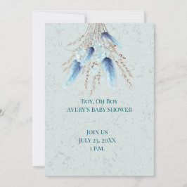 Boy Boho Twin Baby Shower Inbjudningar