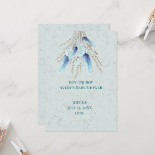 Boy Boho Twin Baby Shower Inbjudningar