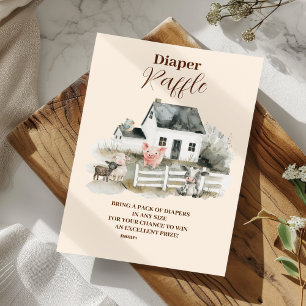 Boy Boskap Baby Shower Raffle Diapper Tilläggskort