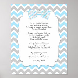 BOY Bow Tie Baby Shower Tack du Poster