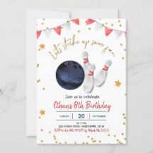 Boy Bowling Birthday-inbjudan