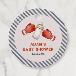 Boy Boxing Little Champion Baby Shower Gåvor Etiketter