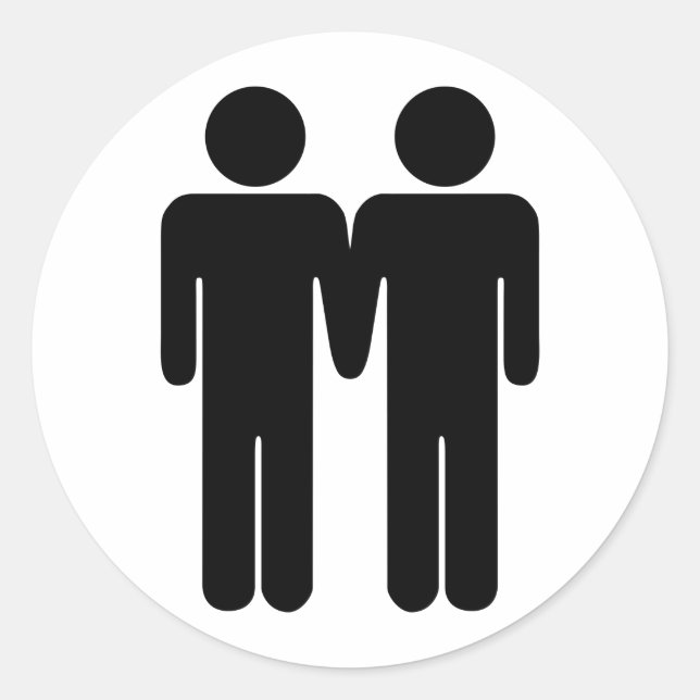 Boy + Boy Sticker Runt Klistermärke (Framsida)