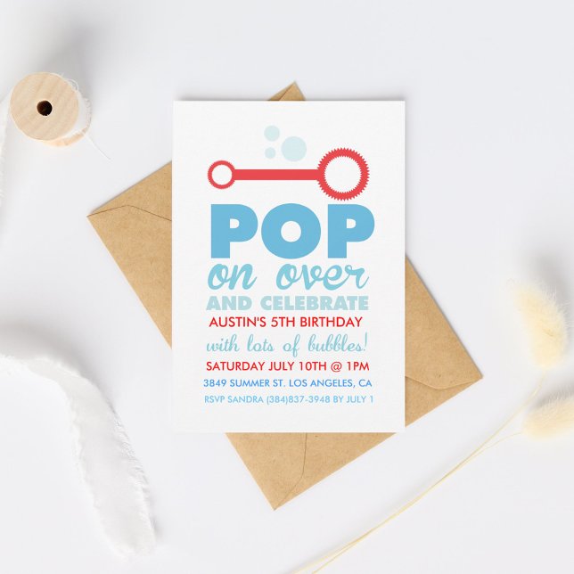 (Boy) Bubble Party Théd Birthday Inbjudan (Skapare uppladdad)