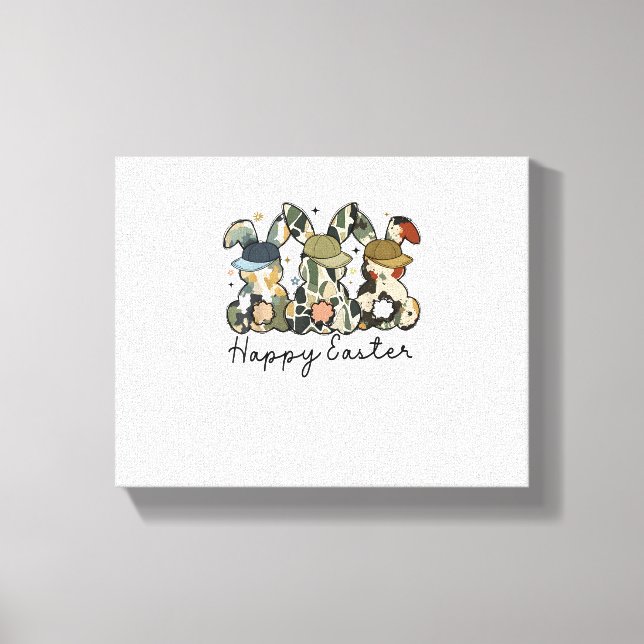 Boy Bunny Rabbit Anka Camo Camouflage Hat Boll Cap Canvastryck (Framsida)