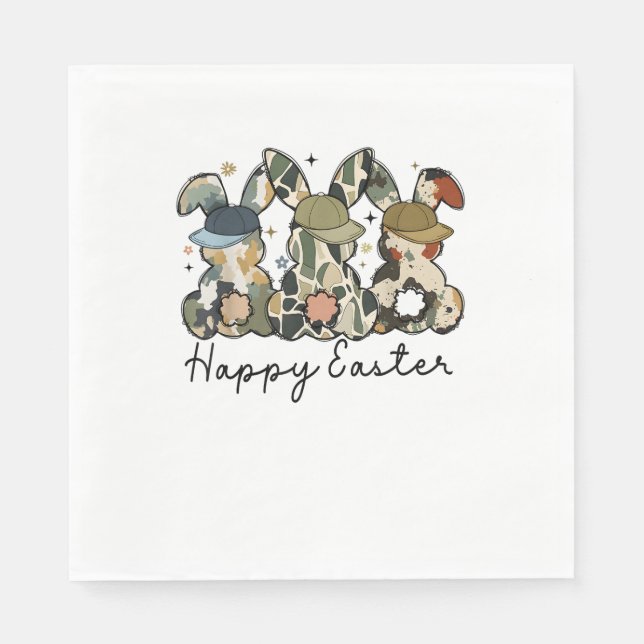 Boy Bunny Rabbit Anka Camo Camouflage Hat Boll Cap Pappersservett (Framsidan)