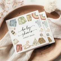 Boy Clothes Baby Shower Napkins