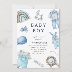 Boy Clothes Nursery-inbjudan till babydusch Inbjudningar