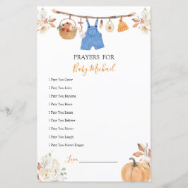 Boy Clothes Pumpkin Baby Shower Prayers för Baby