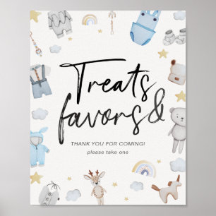 Boy Clothes Stars Baby Shower Treats & Favests Sig Poster