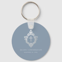 Boy Confirmation Favors Dusty Blue Vintage Crest 