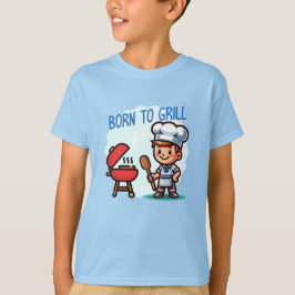Boy cooking Born to grill T Shirt