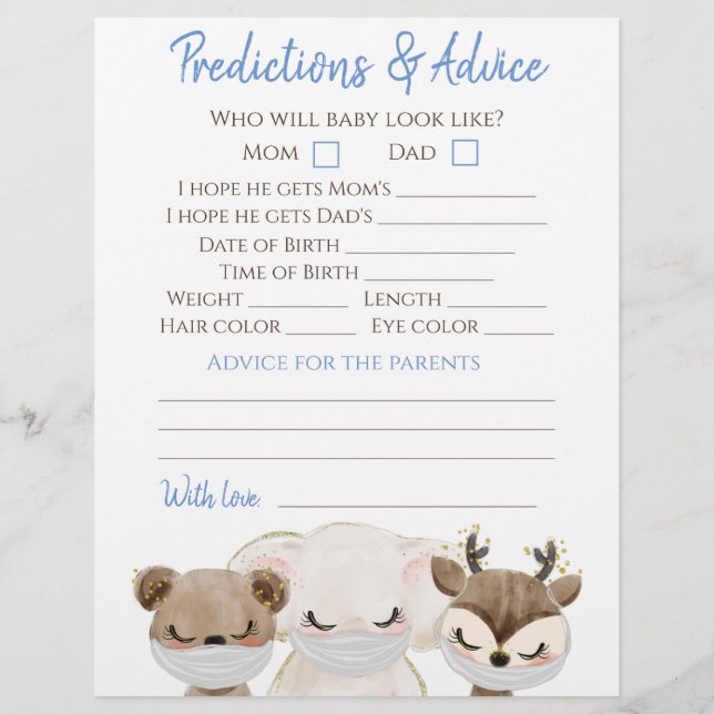 Boy Covid Baby Shower Dubbla Game Reklamblad (Framsidan)